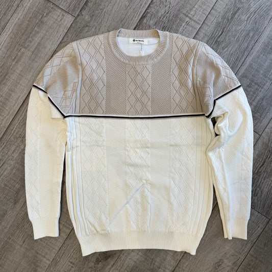 Maglione Girocollo Bicolor e Lavorazione a Rombi