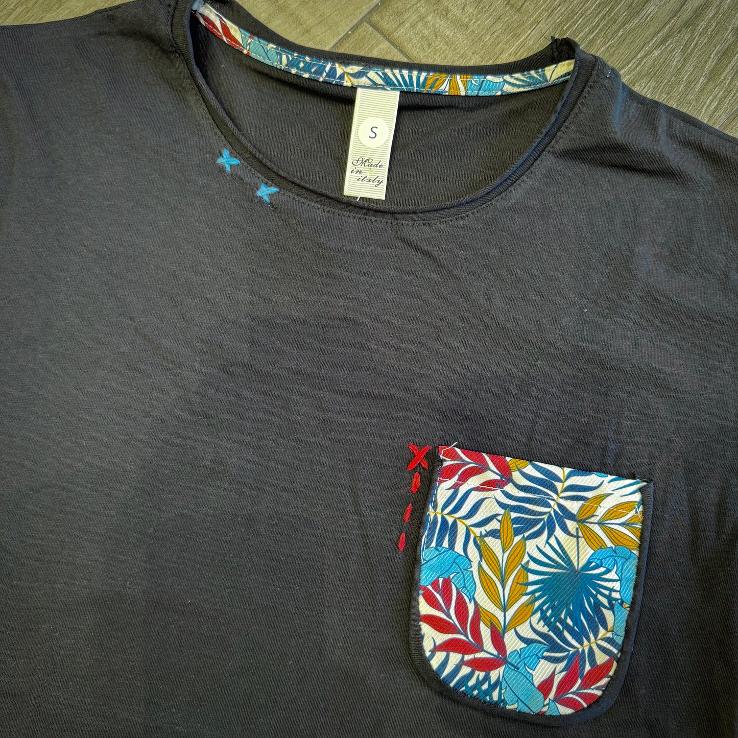 "Patterned Pocket" T-Shirt