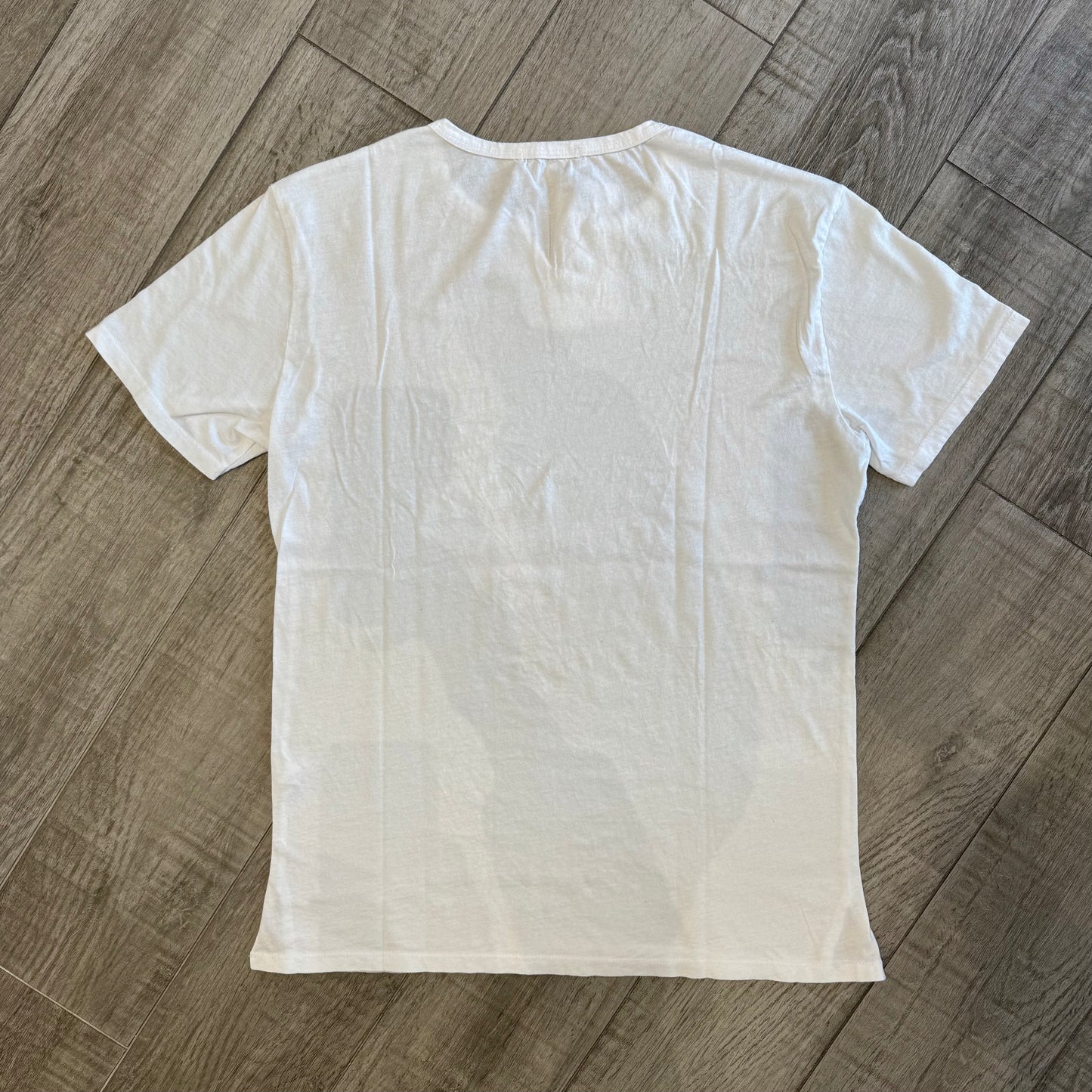 T-Shirt Garza di Cotone Scollo V e Bottoncini