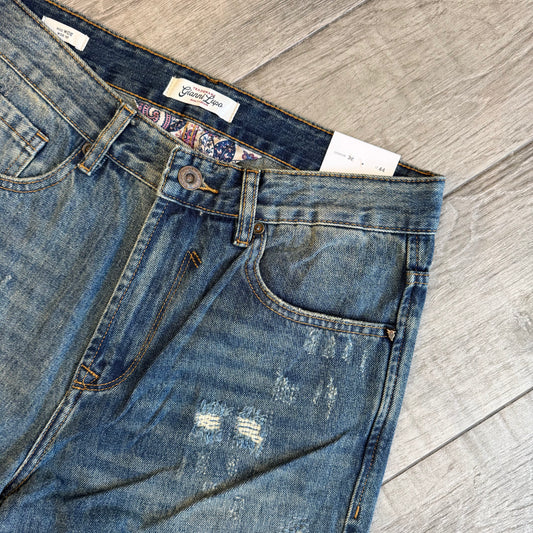 Jeans "Wide" strappi e toppe interne GIANNI LUPO (GL2565YH)