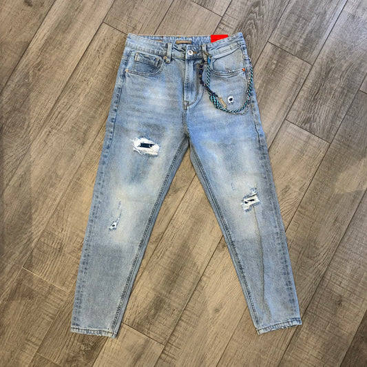 Jeans "Mike" Carrot Fit strappi e toppe interne GIANNI LUPO