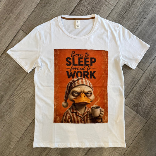 T-Shirt Stampa "Duck Born To Sleep"