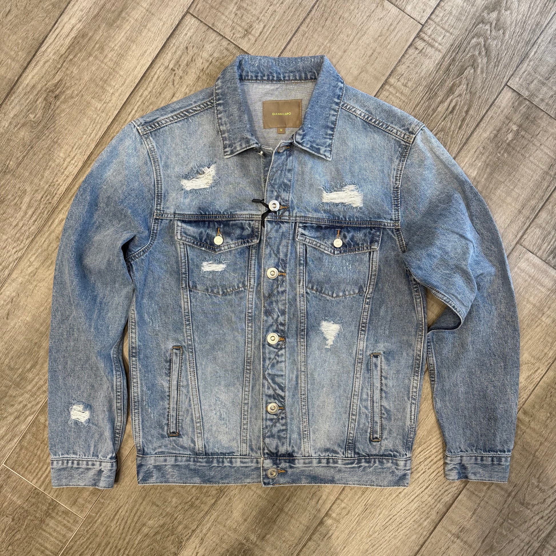 Abbigliamento Giacca Di Jeans Con Strappi Giubbotto Jeans Uomo