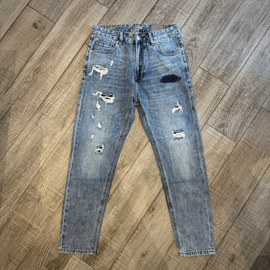 Jeans "Grant" Carrot Fit strappi con toppe GIANNI LUPO (GL6339Q)