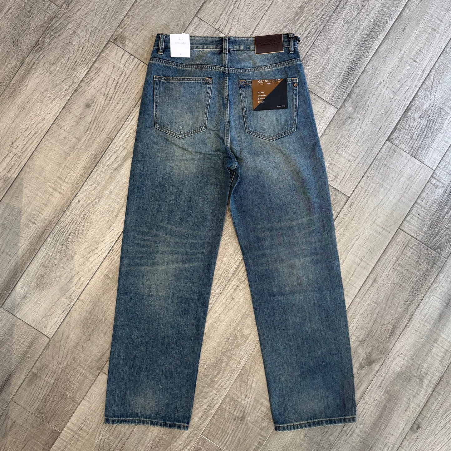 Jeans "Wide" strappi e toppe interne GIANNI LUPO (GL2565YH)