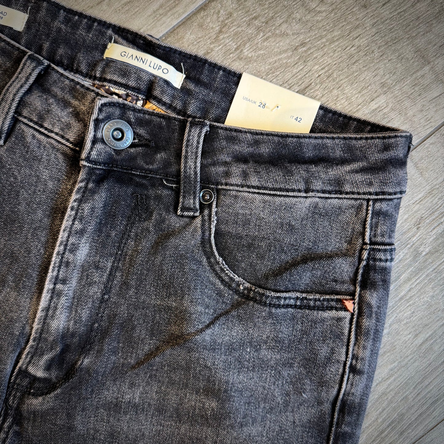Jeans "DAD" Over Fit Black con micro strappi GIANNI LUPO (GL6365Q)