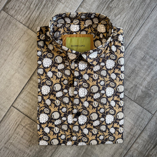 Camicia Fantasia Fiori e Foglie Stilizzate GIANNI LUPO