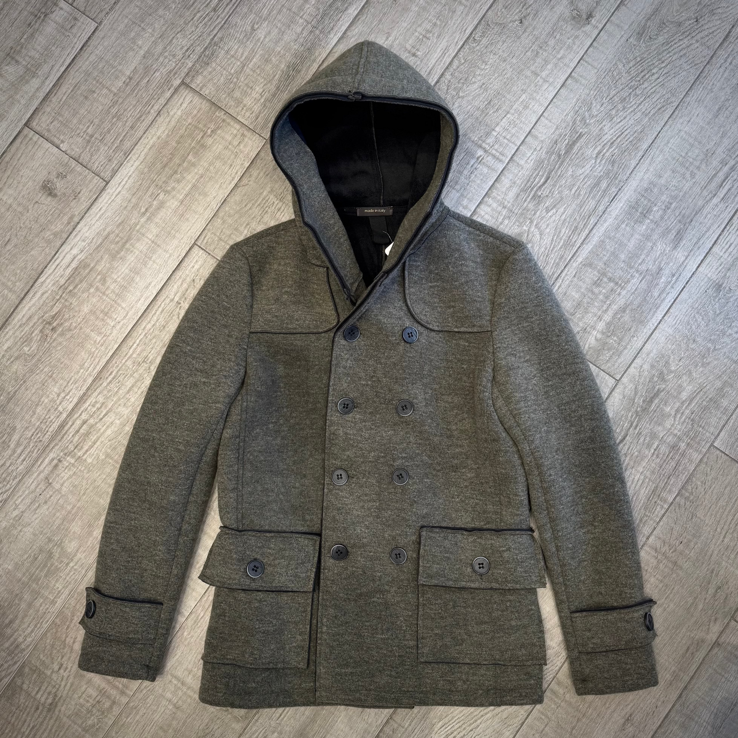 Giaccone Doppio Petto con Cappuccio