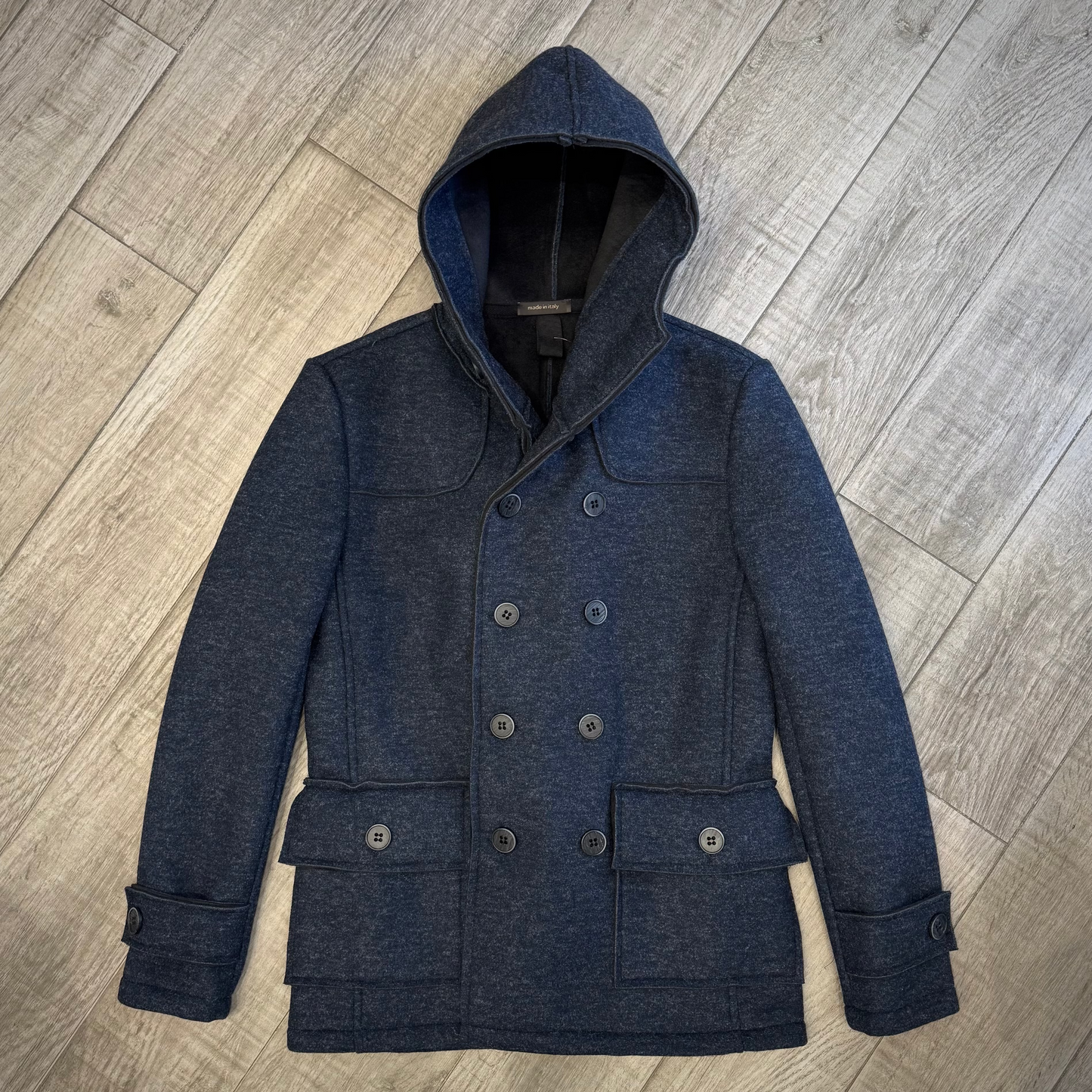 Giaccone Doppio Petto con Cappuccio