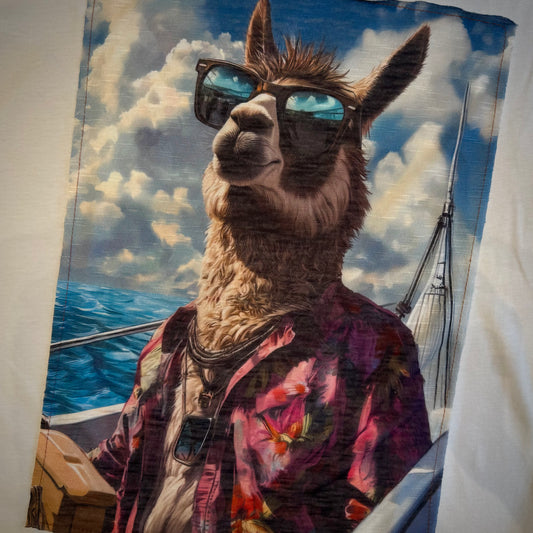 T-Shirt Stampa "Lama Summer Mood"