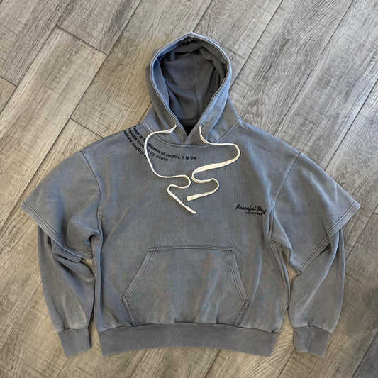 Felpa Over Doppia Manica "Pacefull World"