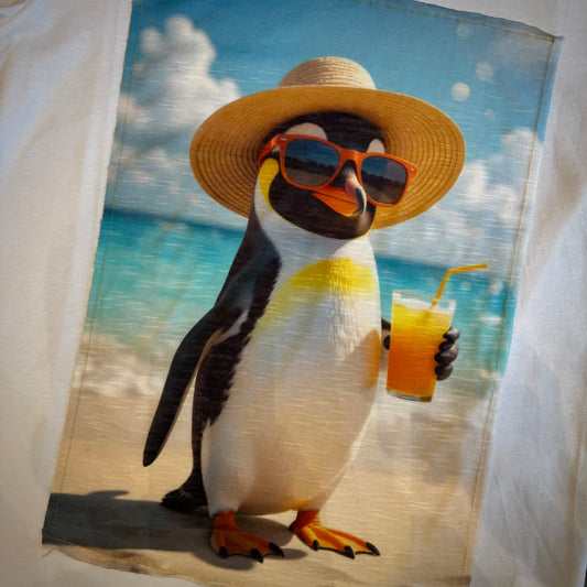 T-Shirt Stampa "Tropical Penguin"