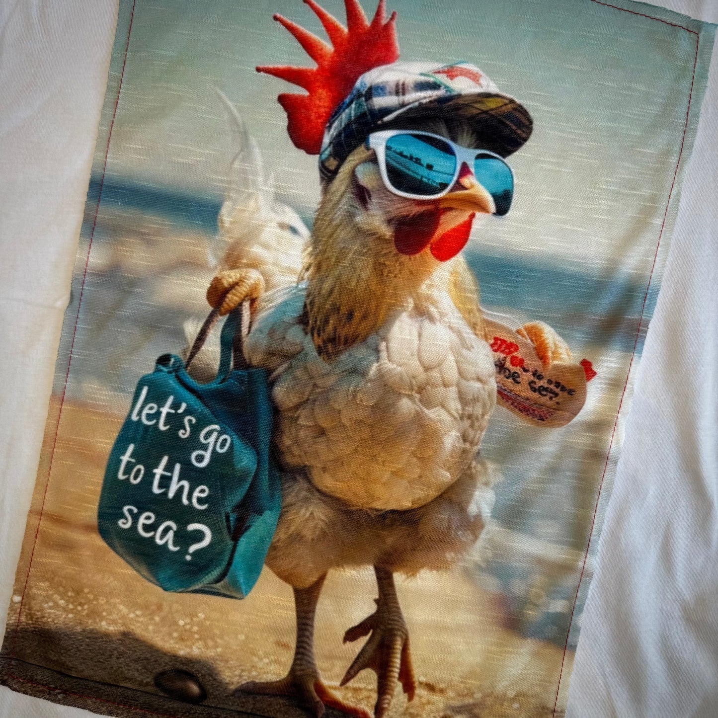 T-Shirt Stampa "Beach Chicken"