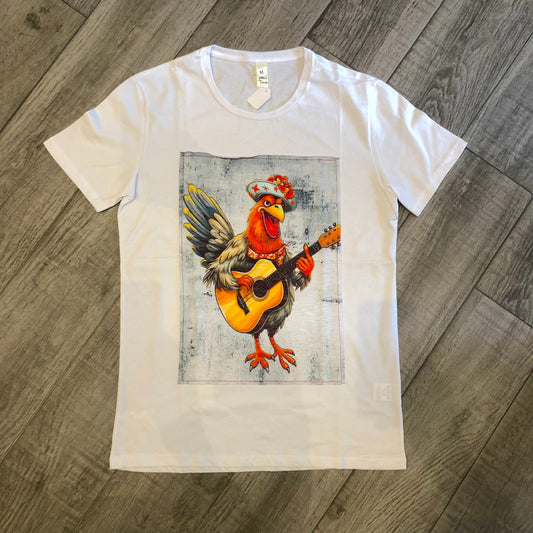 T-Shirt Stampa "Gallo Chitarra"