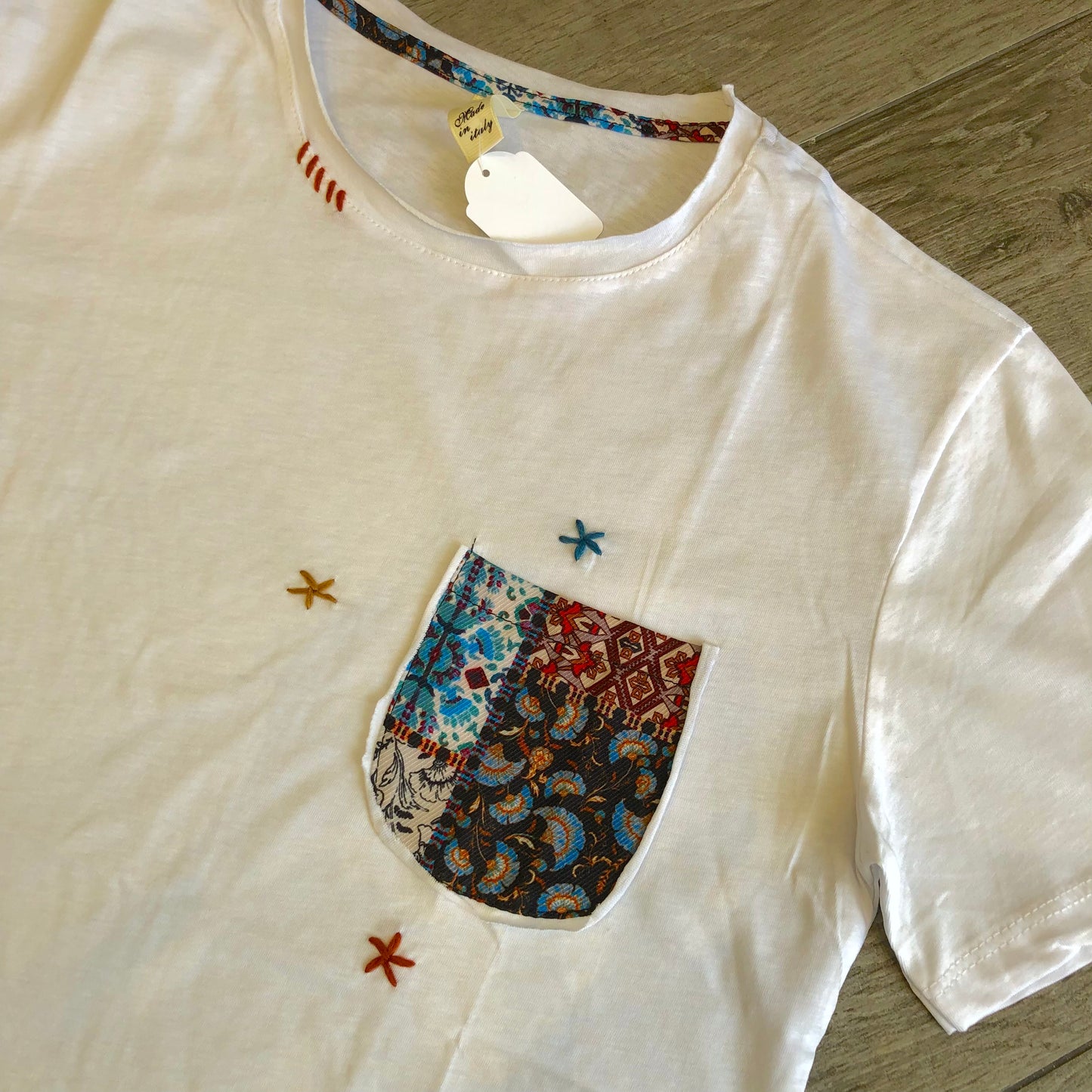 "Patterned Pocket" T-Shirt