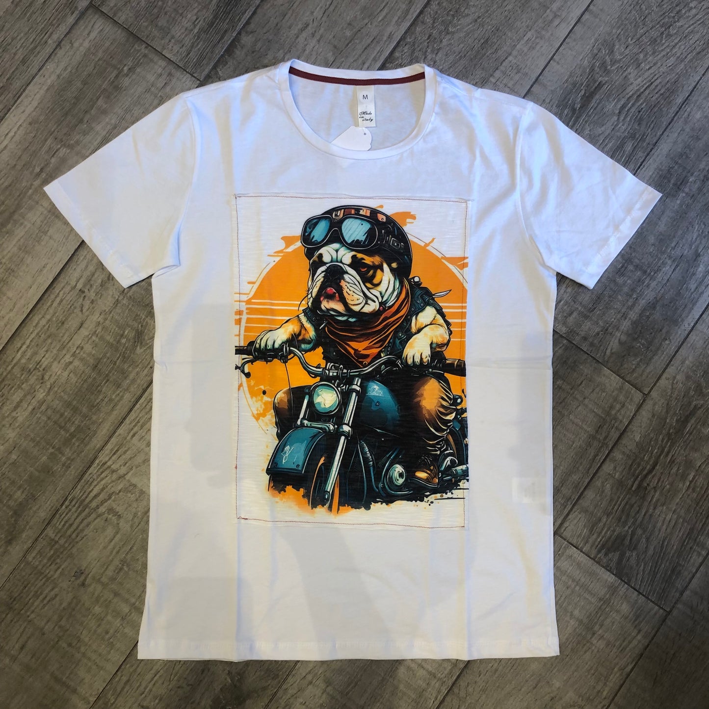 T-Shirt Stampa "Biker Bulldog"