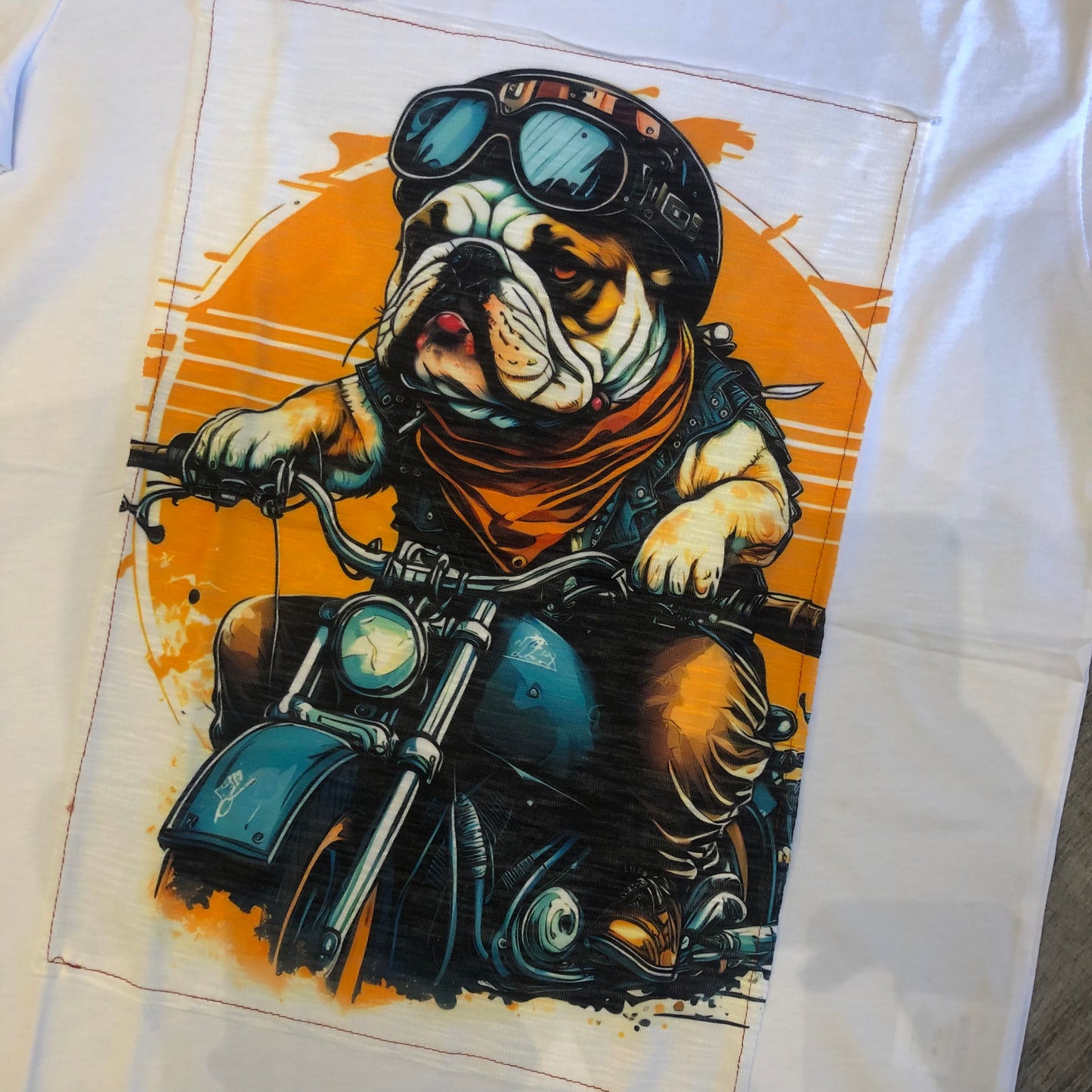 T-Shirt Stampa "Biker Bulldog"