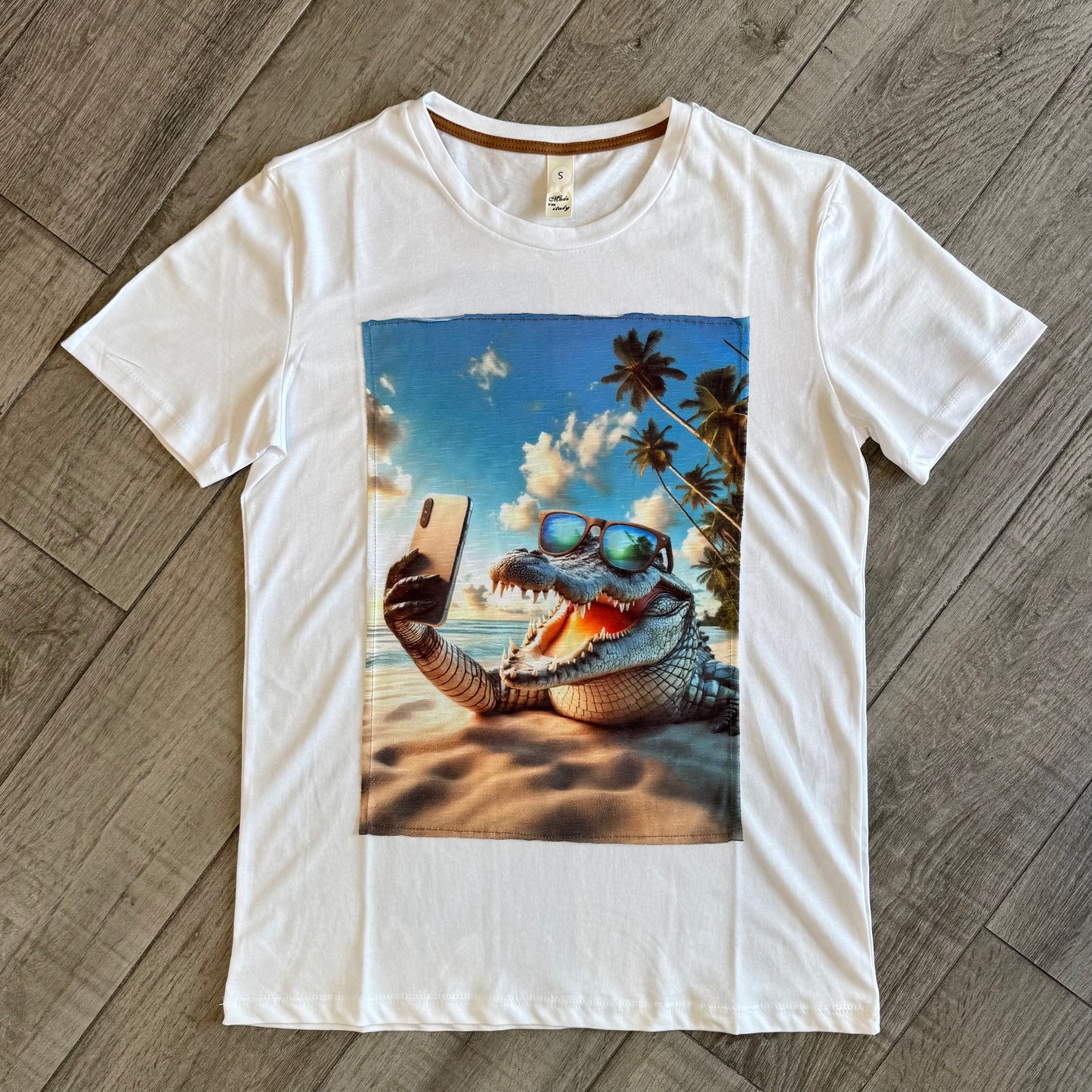T-Shirt Stampa "Selfie Crocodile"