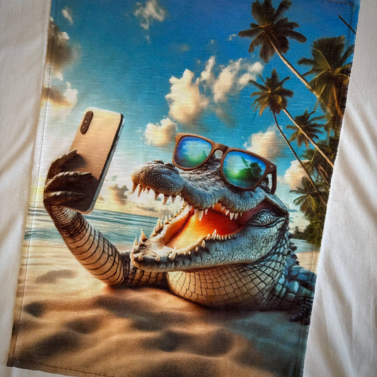 T-Shirt Stampa "Selfie Crocodile"