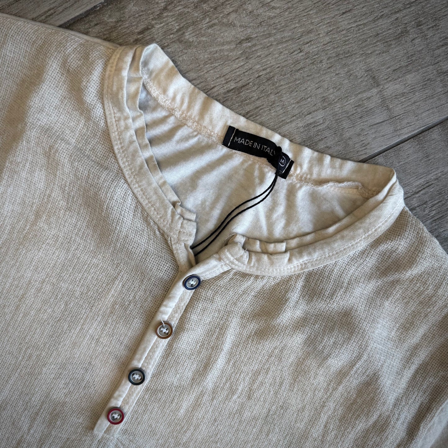 T-Shirt Garza di Cotone a Serafino