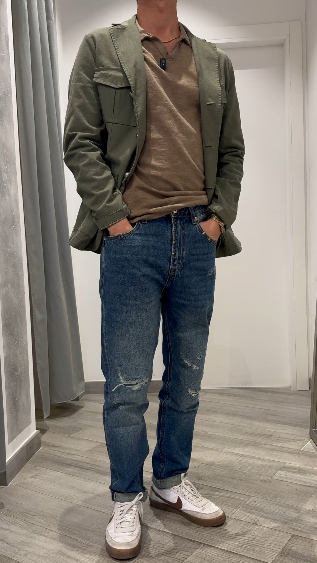 Jeans "Grant" Carrot Fit strappi con toppe e impunture multicolor GIANNI LUPO (GL6515Q)
